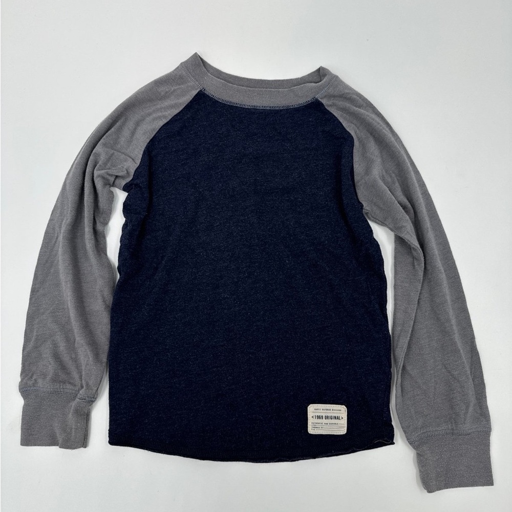Gap Kids Blue Shirt with Gray Sleeves - Size XS